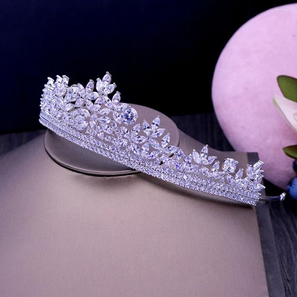 Pinzas para el cabello llegada de la moda tiaras y corona de circonio cúbico brillante accesorios nupciales para mujer Tiara para desfile de quinceañera C-40