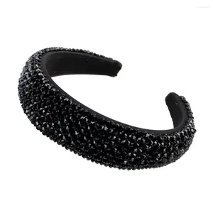 Pinces à cheveux mode grande taille bandeaux noirs pour femmes déclaration de fête gros strass perle bandeaux bijoux de luxe accessoires