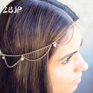 Pinces à cheveux mode mariée mariage Boho accessoires style ethnique imitation perle pendentif chaînes couvre-chef sexy esthétique cadeaux de Noël