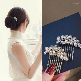 Haarclips Fashion Crystal Flower Leaf Comb Comb Comble Elegant Bridal Rhinestone Haarspeld hoofdtooi sieraden Barrettes Wedding Accessories