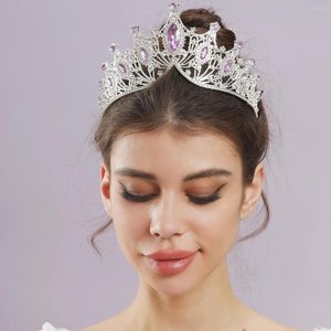 Pinces à cheveux Mode Cristal Strass Diadèmes Et Couronnes Coloré Reine Princesse Diadèmes De Mariage Casque Femmes Tête Bijoux Accessoires