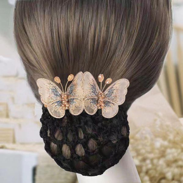 Pinces à cheveux mode élégant broderie papillon chaîne sac épingle à cheveux accessoires pour femmes tête arrière pince à ressort chapeaux bijoux cadeau