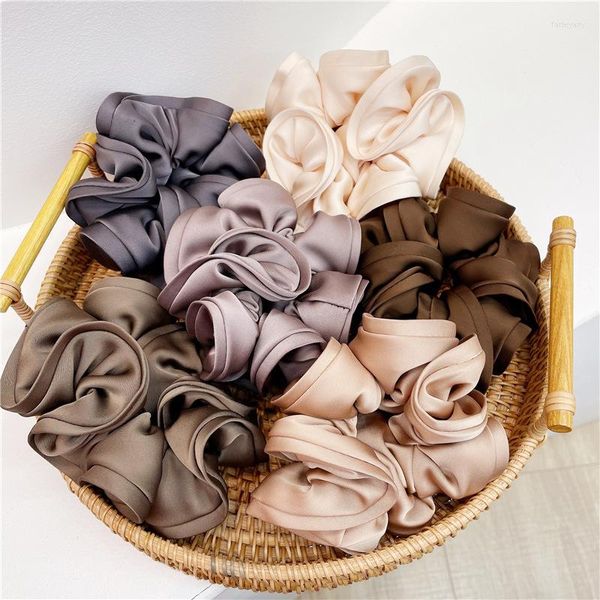 Pinzas para el cabello moda coreana 13cm grandes bandas elásticas de seda Color sólido Scrunchies para mujeres sombreros regalo exquisito