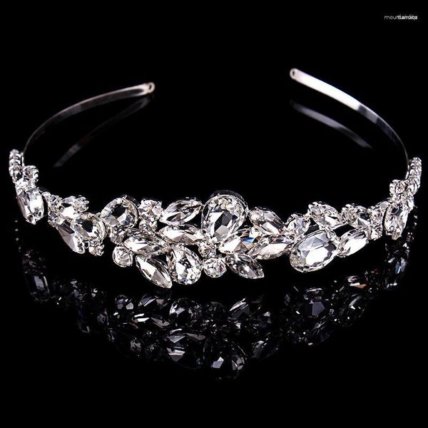 Pinces à cheveux mode luxueux cristal clair diadème bandeau strass femmes bandeau pour fête de mariage