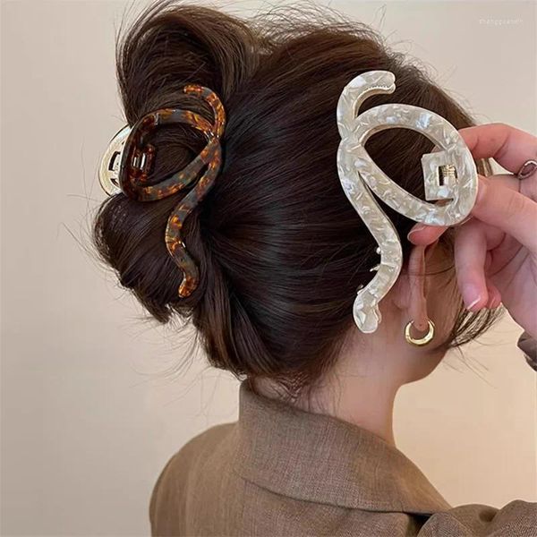 Pinces à cheveux en métal de luxe en forme de serpent, pince à griffe creuse pour femmes, épingle à cheveux colorée, accessoires cadeaux