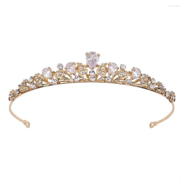 Pinzas para el cabello de moda para mujer, corona de Color dorado y plateado, accesorios de Tiara nupcial para boda, Tiaras y coronas de circonia cúbica, joyería para fiesta de cumpleaños