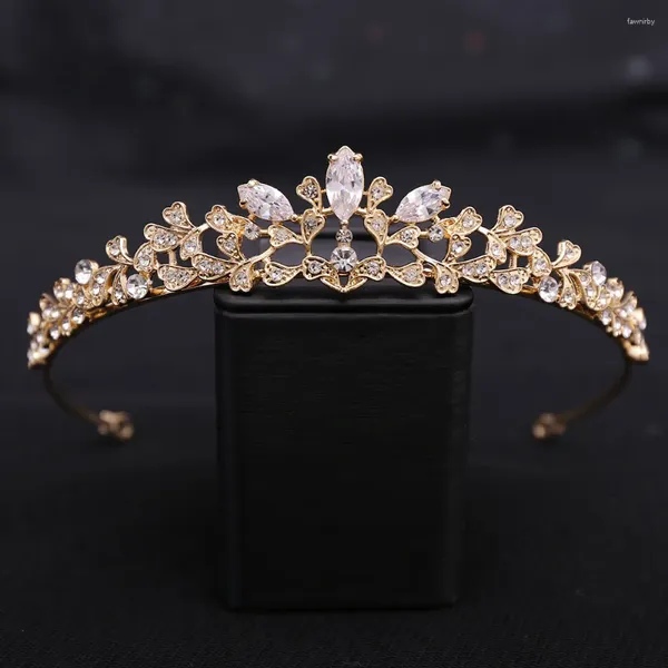 Pinces à cheveux Mode Simple Zircon Diadèmes De Mariée Casque Couleur Argent Cristal Couronne De Mariage Accessoires Femmes Partie Strass Diadème