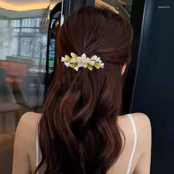 Pinces à cheveux Style à la mode, épingle à cheveux en perles, Premium d'été 2023, fleur de muguet, filet rouge, accessoires pour femmes