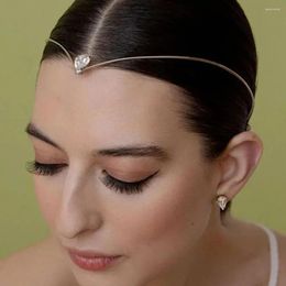 Coix de cheveux mode V Forme Bridal Breadband Bohemian Accessoires Bohemian Simple Drop Drop Hingestone Head Chain pour femmes