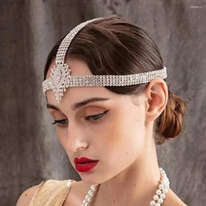 Pinces à cheveux mode goutte d'eau strass front chaîne casque accessoires pour femmes mariage cristal tête de mariée chaînes bijoux