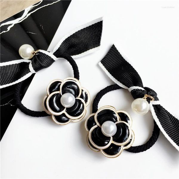 Pinces à cheveux mode blanc noir camélia rayé noeud ligne accessoires coréens bandeau bijoux