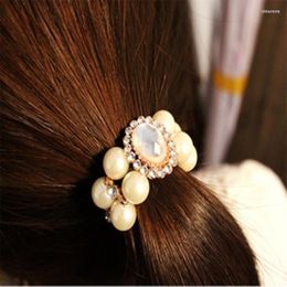 Pinces à cheveux mode femme accessoires élégant Imitation perles bandeaux en caoutchouc élastique chapeaux cristal corde ornements cadeaux