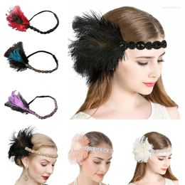 Pinces à cheveux plume casque femme carnavals Gatsbys mascarade Mardi Gras plumes clapet goutte