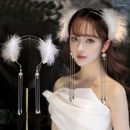 Haarclips Feather Pearl Headband Gentle Maiden Accessoire Sweet Women's Headwar Fashion Hoofdress Wedding Party Accessoires