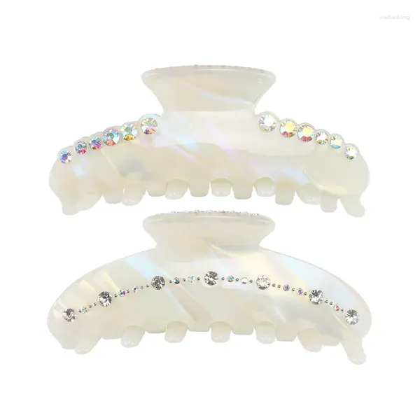 Pinces à cheveux en acétate de Cellulose Fine, Barrette pour femmes et filles, strass scintillants, accessoire d'ornement, bijoux, diadème de bureau