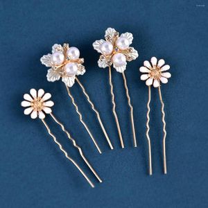 Pinces à cheveux Floralbride Alliage Cristal Strass Perles Ensemble De Broches De Mariée Autocollant De Mariage Clip Femmes Filles Peigne Accessoires