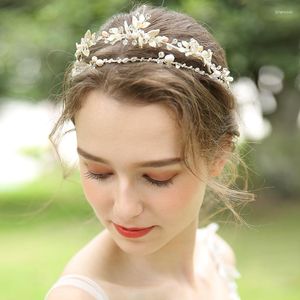 Pinzas para el cabello Floralbride aleación diamantes de imitación cristal perlas de agua dulce diadema de boda accesorios de vid nupcial joyería de mujer