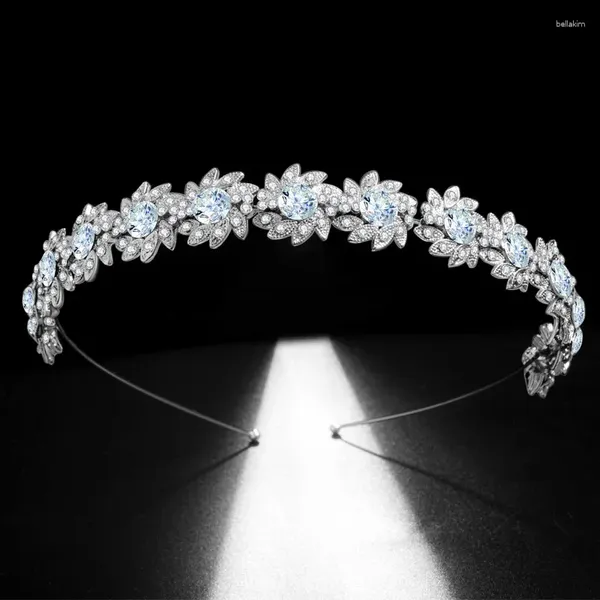 Pinzas para el cabello Floralbride impresionante aleación Diamante de imitación cristal nupcial Tiara princesa corona accesorios de boda mujeres damas de honor joyería