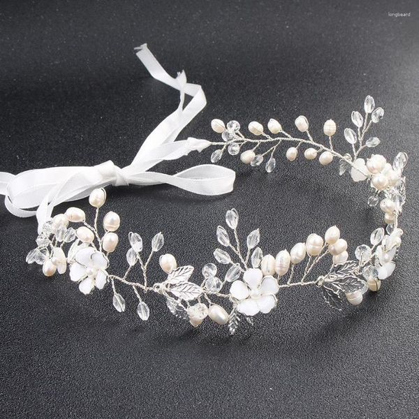 Pinces à cheveux Floralbride filaire strass cristal perles d'eau douce bandeau de mariage accessoires de vigne de mariée bijoux pour femmes