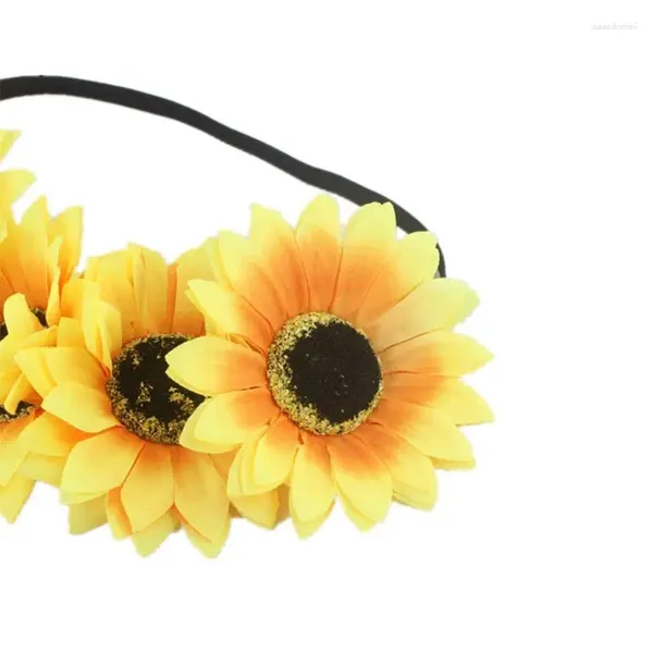 Pinzas para el cabello flor diadema elástica bebé niña niño corona floral accesorio diadema