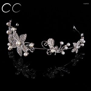 Pinzas para el cabello flor superior cristal perla joyería Tiaras coronas para mujeres fiesta compromiso joyería nupcial accesorios elegantes F007