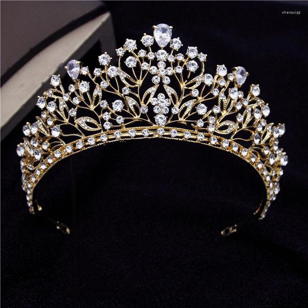 Pinces à cheveux fleur Zircon pierre croix diadèmes mariée couronne bandeaux princesse coiffure mariée diadème reconstitution historique bal bijoux de mariage