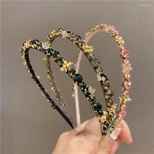 Clips de cheveux Français Crystal Crystal Banquet Luxury Elegant Sweet Bandband coréen Style Cerceau Girls Girls