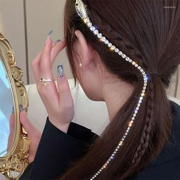 Haarclips Fyuan Fashion Gold Color Snake Shape Ketting Haarspelden Women Long Tassel Diy Rhinestones Haarwear Accessoires Statement Sieraden