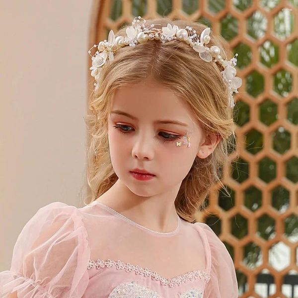 Pinces à cheveux pour filles, coiffure en perles, couronne de fleurs, guirlande de mariée, cerceau, bandeaux, bijoux, cadeaux pour enfants, vente en gros