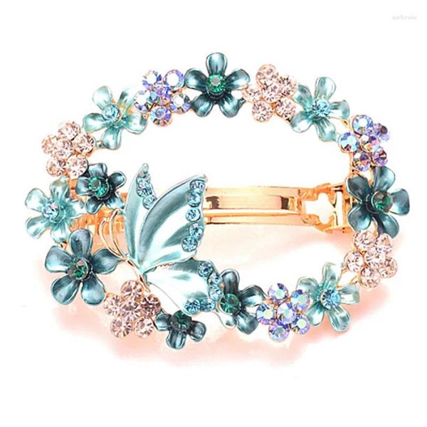 Pinces à cheveux filles bijoux incroyable émail coloré papillon fleurs Barrettes cristal épingle à cheveux chapeaux pince accessoires pour femme