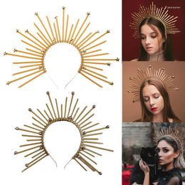 Pinces à cheveux déesse de Notre Dame avec boucle de tête cinq étoiles bandeau drôle exagéré roman couronnes Halloween bandeau de sorcière