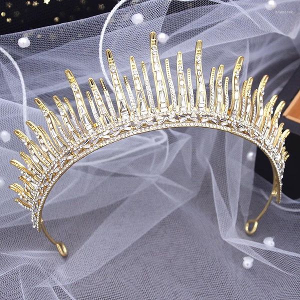 Pinces à cheveux couleurs or couronne de mariage strass cristal mariée coiffure diadèmes bijoux filles bal diadème princesse tête ornements