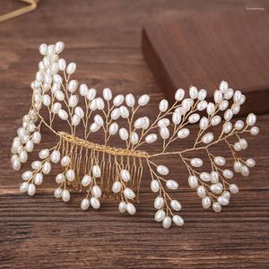 Pinces à cheveux couleur or argent, perles, peigne de mariée, couronne, bijoux à la mode, brillant fait à la main, couvre-chef de mariage, vêtements de fête pour femmes