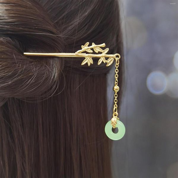 Pinzas para el cabello, horquilla dorada, accesorios chinos, horquilla de Metal con borlas, moño de fiesta Vintage Hanfu, Tiara de perlas para niñas, joyería