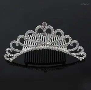 Pinces à cheveux magnifique Mini cristal strass Diamante mariée princesse couronne peigne diadème fête mariage femmes fille cadeau bijoux