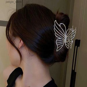 Haarspeldjes Haimeikang Strass Vlinder Haarspeldjes Haarklauw Clips Voor Vrouwen Elegante Paardenstaart Houder Haarspelden Klemmen Haaraccessoires Y240329