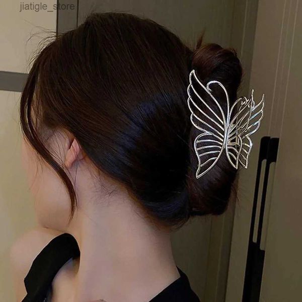 Pinzas para el cabello Haimeikang Rhinestone mariposa Barrettes pinzas para el cabello para mujeres elegante soporte de cola de caballo horquillas abrazaderas accesorios para el cabello Y240329