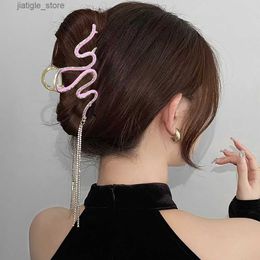 Pinces à cheveux Haimeikang strass perle cheveux crabes épingle à cheveux entrelacé papillon griffe de cheveux femmes doré mode pince à cheveux accessoires de cheveux Y240329