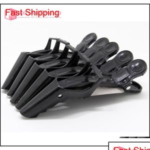 Pinces à cheveux Barrette à cheveux Barrette en gros - 5Pcs Lot Noir Rouge Salon de coiffure Sectionnement Pince Clogodile Clips Épingle à cheveux Grip 4 Mti-Co Dhz74