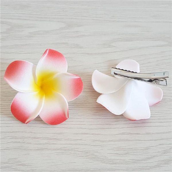 Pinzas para el cabello, horquillas, accesorios de boda para mujer, Clip de flor de Plumeria a la moda, joyería nupcial de playa de verano para niñas