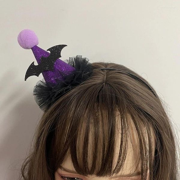 Pinces à cheveux Halloween pour filles, bandeau en forme de chapeau de sorcière, couvre-chef