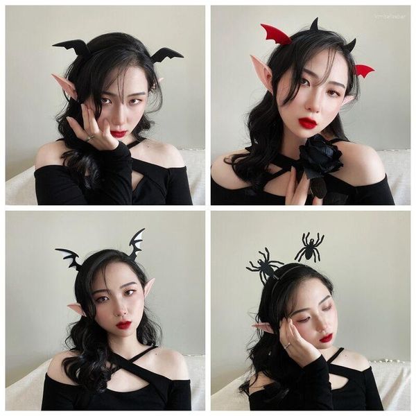 Pinzas para el pelo para Halloween, diadema negra, araña, murciélago, fantasma, diablo, Festival de terror, diadema para Cosplay, accesorios para mujeres y niños