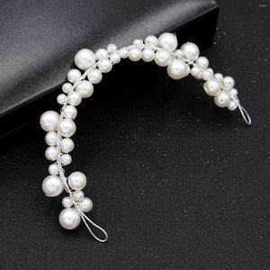 Pinces à cheveux faites à la main avec grosses perles, bandeaux à la mode, bijoux pour mariée, style de mariage, pour femmes et filles, cerceaux de fête