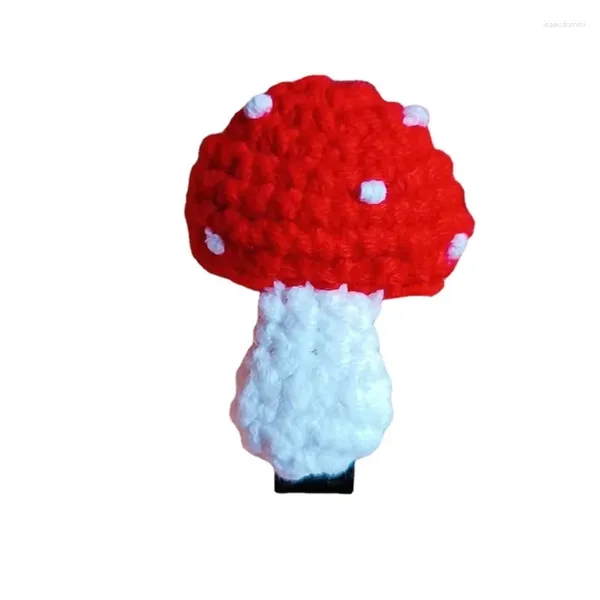 Pinces à cheveux en forme de champignon faites à la main, Barrettes au Crochet doux, décorations, épingle à cheveux artistique Unique, accessoires de mode