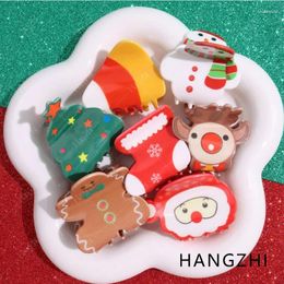 Pinzas para el cabello HANGZHI Navidad muñeco de nieve Santa Claus árbol alce clip de agarre colorido sombrero calcetín tiburón fiesta accesorios de regalo para mujeres