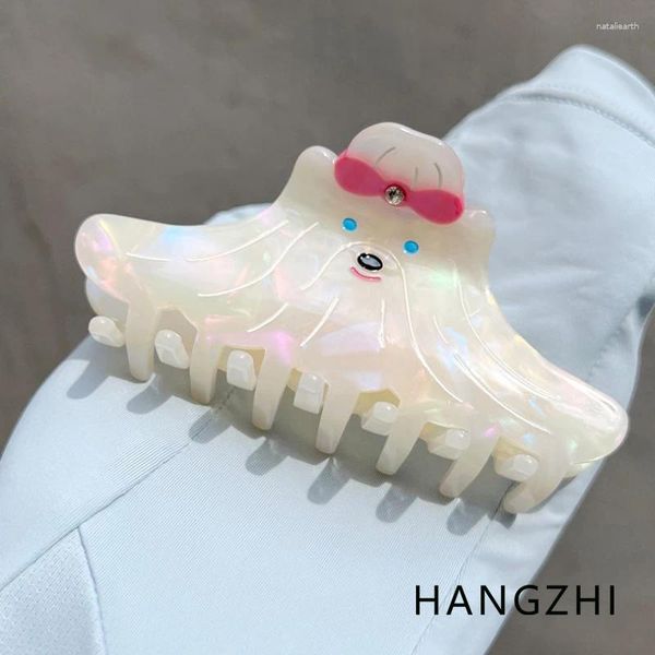 Pinces à cheveux HANGZHI créatif blanc moelleux vadrouille chien pince français élégant mignon Animal bec de canard accessoires ludiques pour femmes enfants