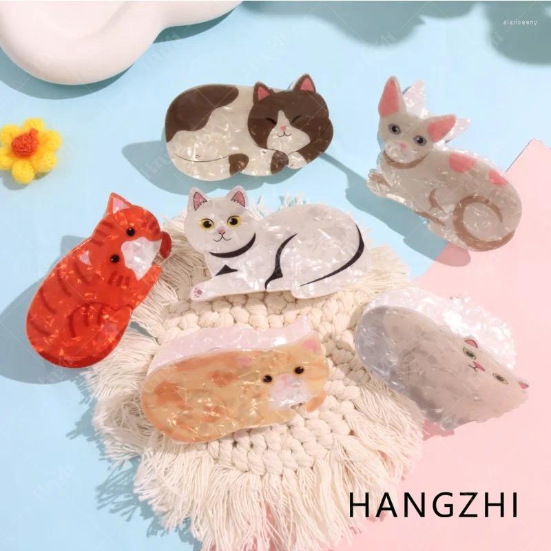 Klipy do włosów hangzhi uroczy puszysty kociak klip kreatywny żywy zwierzęcy rekin ines modne akcesoria dla kobiet dziewczęta