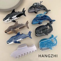 Haarclips HANGZHI Ocean Series Animal Grab Clip Blauw Zwart Walvishaai Vorm Hoofdtooi Creatieve cadeau-accessoires voor dames meisjes