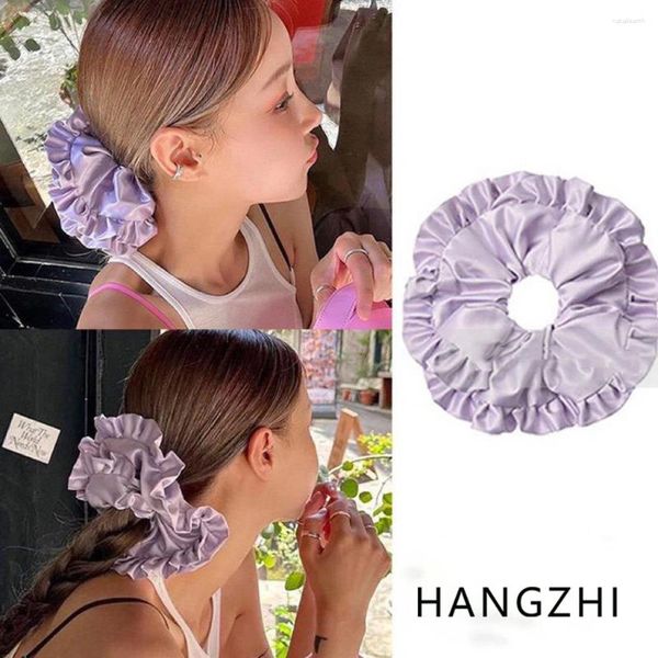 HANGZHI – pinces à cheveux surdimensionnées, bandes de couleur unie exagérées, cordes élégantes françaises pour femmes, accessoires romantiques doux