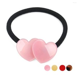 Pinces à cheveux en forme de cœur, attaches en corde élastique pour femmes et filles, accessoire en acétate de Cellulose Fine, porte-bijoux d'ornement